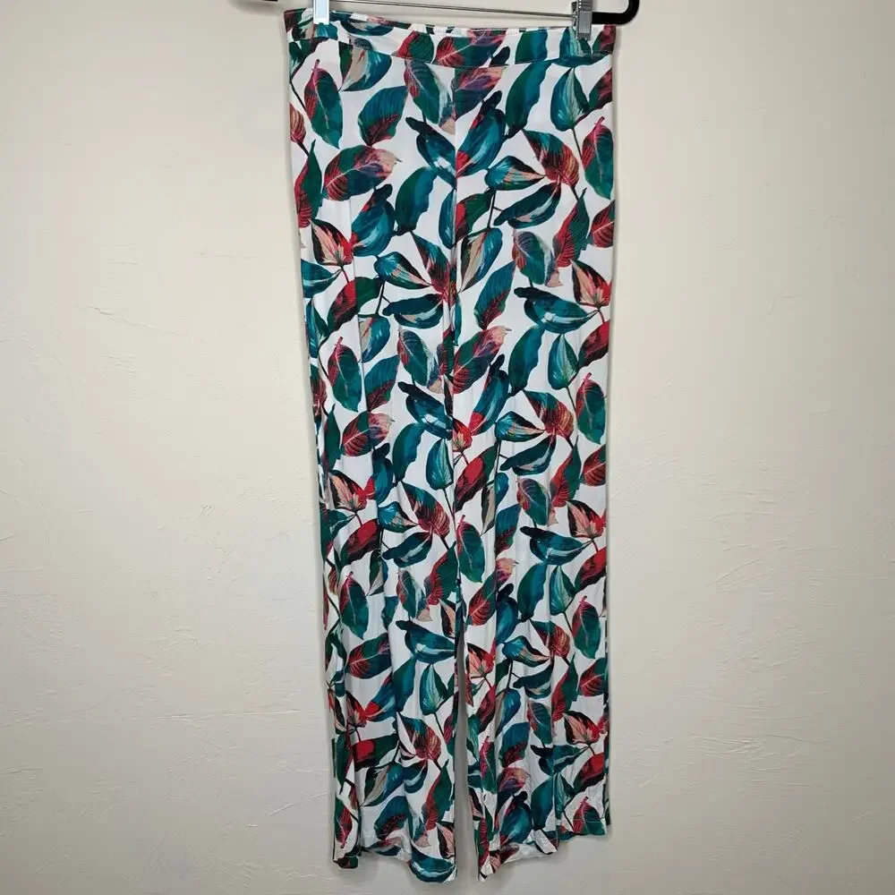 Onia Mila Floral Resortwear Pants Swim Beach Cruise Sz Medium Tropical - Picture 3 of 8